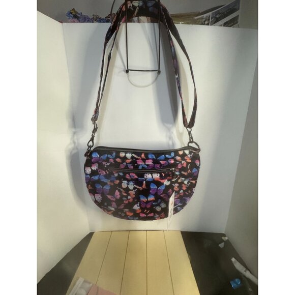 LUG Scuffle Pleated Crossbody Bag - NWT Watercolor Butterflies color - Picture 4 of 6